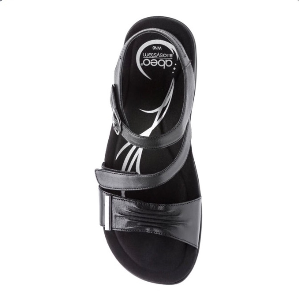 ABEO Bliss Post Low Heel Sandals in Black Size 12N
